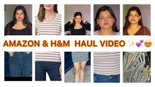 ✨Huge AMAZON HampM TOPS JEANS HAUL✨💕WINTER COLLECTIONS BODYSUITS JEANS SKIRT 🌸💕✨ [upl. by Rivard]