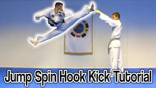 Taekwondo Jump Spin Hook Kick Tutorial  GNT How to [upl. by Crichton]