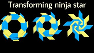 Origami Transforming Ninja Star no glue no tape  How to Make a Transforming Ninja Star [upl. by Almeida]