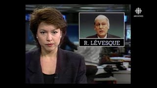 Mort de René Lévesque le soir du 1er novembre 1987 bulletin spécial du lendemain matin [upl. by Eleaffar]