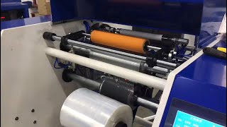 Pe cling film rewinding machine 500 mm 1 m pvc 5 shaft stretch roll cling film rewinding machine [upl. by Dillie269]