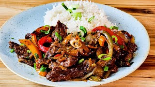 Best Pepper Steak Recipe  Easy Beef Stir Fry  Fluffy Basmati Rice Recipe Steak and Pepper [upl. by Nabe403]