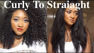 Chatty Curly to Straight Hair Tutorial  How to Straighten Natural Hair 22  Victoria Victoria [upl. by Ajet]