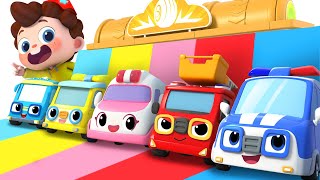 Five Little Cars Rescue Team  Police Car Ambulance  Nursery Rhymes amp Kids Songs  BabyBus [upl. by Wallis]