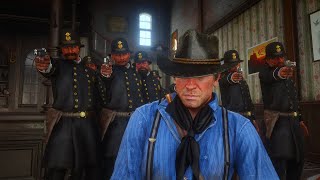 The Blackwater Massacre Dutch Gang vs Blackwater Police RDR2 NPC Fight PC Mods [upl. by Arukas]