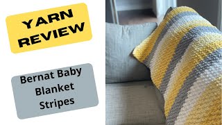 BERNAT YARN REVIEW Bernat Baby Blanket Stripes  2 Finished Baby Blankets [upl. by Knight]