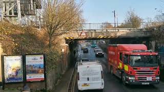 Going under Botley Road Bridge Oxford Not much room for error there [upl. by Einyaj]