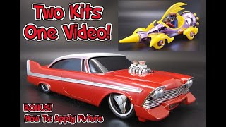 1958 Plymouth Fury Christine and Wacky Racers Mean Machine 125 Scale Model Kit Build Future Polish [upl. by Nel]