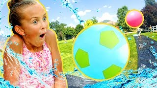 Epic Kiddie Pool Kickball  FunPop  SlipnSlide Kickball [upl. by Meehyr]