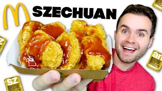 McDonalds NEW Szechuan Sauce REVIEW  Fast Food MUKBANG [upl. by Grubman]