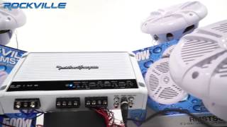 Rockville RMSTS80w DEMO with Rockford Fosgate M6004D 4 Channel Marine Amplifier [upl. by Schlicher]