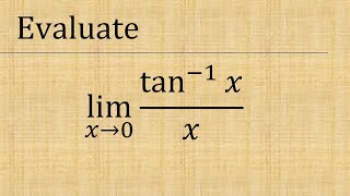 Evaluate limx→0 tan1xx  limit x tends to 0 tan1xx [upl. by Haimarej]