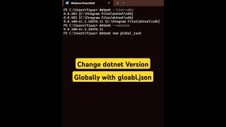 Quick Guide Change NET SDK Version via Terminal coding dotnet version [upl. by Jain]