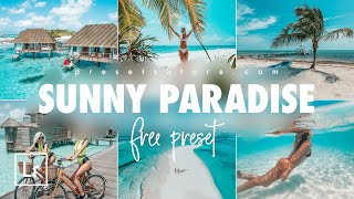 Sunny Paradise — Mobile Preset Lightroom  Tutorial  Download Free  Beach Preset  Summer Preset [upl. by Bowles]