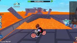 Obby but Youre On a Bike  Lava World Walkthrough NO MOTORCYCLEFLYING BIKE JUST REGULAR BIKE [upl. by Brace]