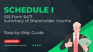 Schedule I Summary of Shareholder Income  IRS Form 5471 [upl. by Borroff]