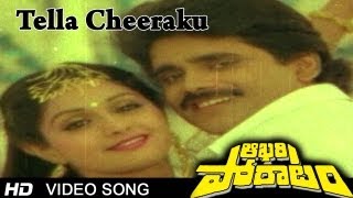 Aakhari Poratam Movie  Tella Cheeraku Video Song  Nagarjuna Sridev [upl. by Yrmac]