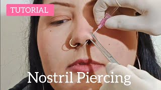 NOSE PIERCING Nostril piercing  it doesnt hurt perforation TECHNIQUE [upl. by Deer]