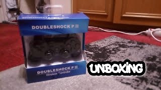 DOUBLESHOCK P III WIRELESS CONTROLLER UNBOXING [upl. by Wilkey487]