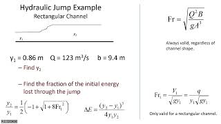 Hydraulic jump depth and length  CE 331 Class 33 1 April 2024 [upl. by Erapsag]