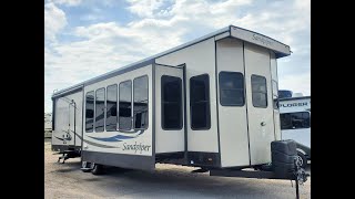 So Many Windows 2021 Forest River Sandpiper 401FLX Destination Trailer [upl. by Anelim]