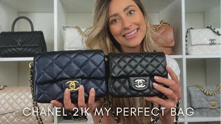 CHANEL 21K MY PERFECT MINI FLAP  Detailed Review and Comparison [upl. by Esimorp344]