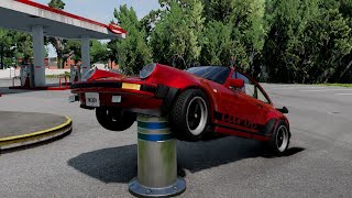 Cars Crash into BOLLARDS in BeamNG Drive [upl. by Churchill]