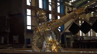 Galvanized steel sculpture of Queen Aethelflaed Lady of the Mercians [upl. by Einad]