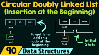 Circular Doubly Linked List Insertion at the Beginning [upl. by Elnukeda]