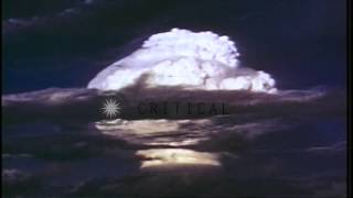 Ivy Mike hydrogen bomb test at Enewetak atoll Marshall Islands Shock wavesHD Stock Footage [upl. by Arolf]