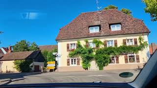 Unterwegs in Oberrimsingen Stadt Breisach Autofahrt unter blauen Himmel [upl. by Ennovehc795]