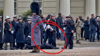 Unfortunate Moment Royal Naval Personnel Collapses During Cenotaph Rehearsal [upl. by Ahsenek]