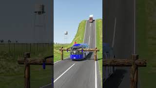 Cars amp Buses vs Logs Trap 1  BeamNGdrive [upl. by Shaina]