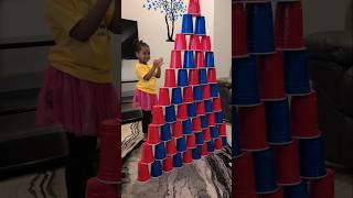 Sisters fight over Cup Tower wheelsonthebus forkids nurseryrhymes [upl. by Eimac]