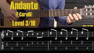 Andante CarulliGuitar Tutorial with Free TabsSheet [upl. by Nonnair]