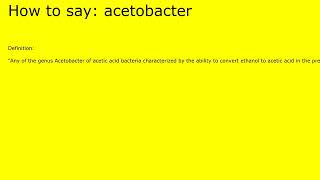 How to pronounce acetobacter by british speaker [upl. by Sharyl]