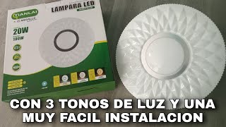 COMO INSTALAR UNA LAMPARA LED TIANLAI DE 3 TONOS [upl. by The]