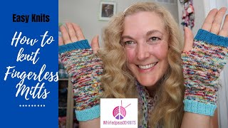 How To Knit Fingerless Mittens For Beginners  Easy Knitting for Beginners  Step By Step [upl. by Eanel]