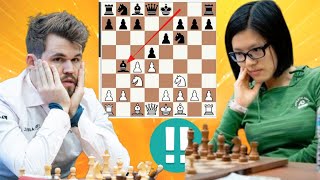 Epic chess game 124 Hou Yifan vs Magnus Carlsen [upl. by Eidnahs]