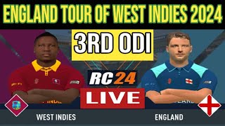 LIVE  ENGLAND vs WINDIES  3RD T20 MATCH  RC 24 GAMEPLAY [upl. by Berke]