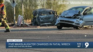 Woman charged with five counts of manslaughter in fiery crash [upl. by Stortz]