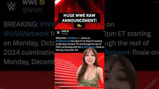 WWE RAW MOVING TO 2HOURS OCT DEC 2024 wwe wweraw wrestlingnews [upl. by Novanod]