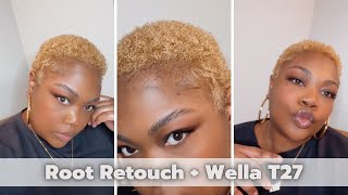 Root Touch Up Blonde TWA  Wella T27 Toner  Aiyanna Bree [upl. by Ayocat]