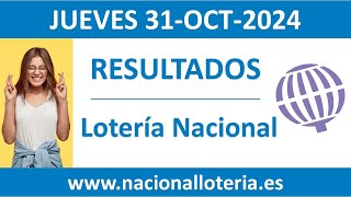 Resultado del sorteo Loteria Nacional del jueves 31 de octubre de 2024 [upl. by Idonna]