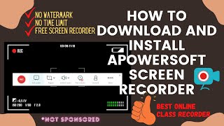 How to download and install Apowersoft screen recorder [upl. by Tocs]