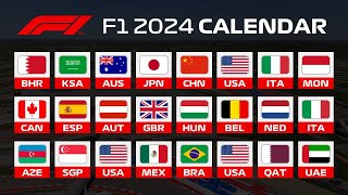 🏁FORMULA 1 2024 CALENDAR  F1 2024 FULL SCHEDULE [upl. by Innavoij199]