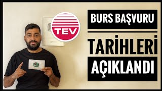 BURS BAŞVURU TARİHLERİ AÇIKLANDI  TEV BURS BAŞVURUUS NASIL YAPILIR 4500₺ KARŞILIKSIZ BURS [upl. by Richella177]