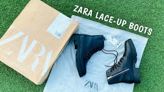 ZARA LACE UP BOOTS WITH TRACK SOLES  BEST BOOTS  RIDING BOOTS [upl. by Daile]