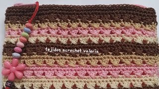 neceser monedero tejidos a crochet o ganchillo paso a paso para principiantes [upl. by Jesselyn616]