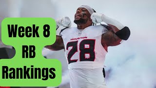 Week 8 RB Rankings Fantasy Football 2024 [upl. by Schriever]